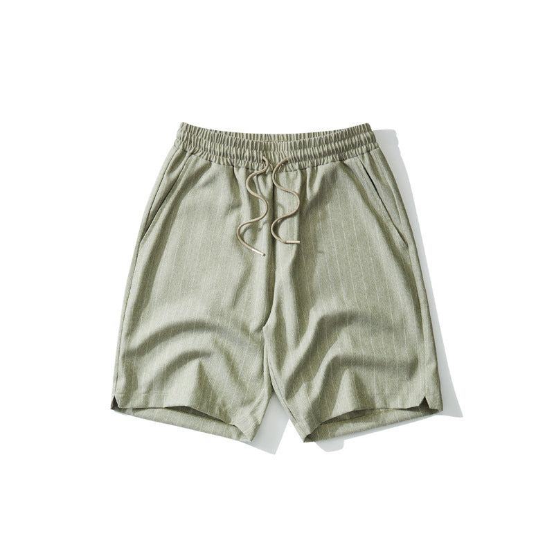 Aaron - Men's Striped Drawstring Tailored Shorts