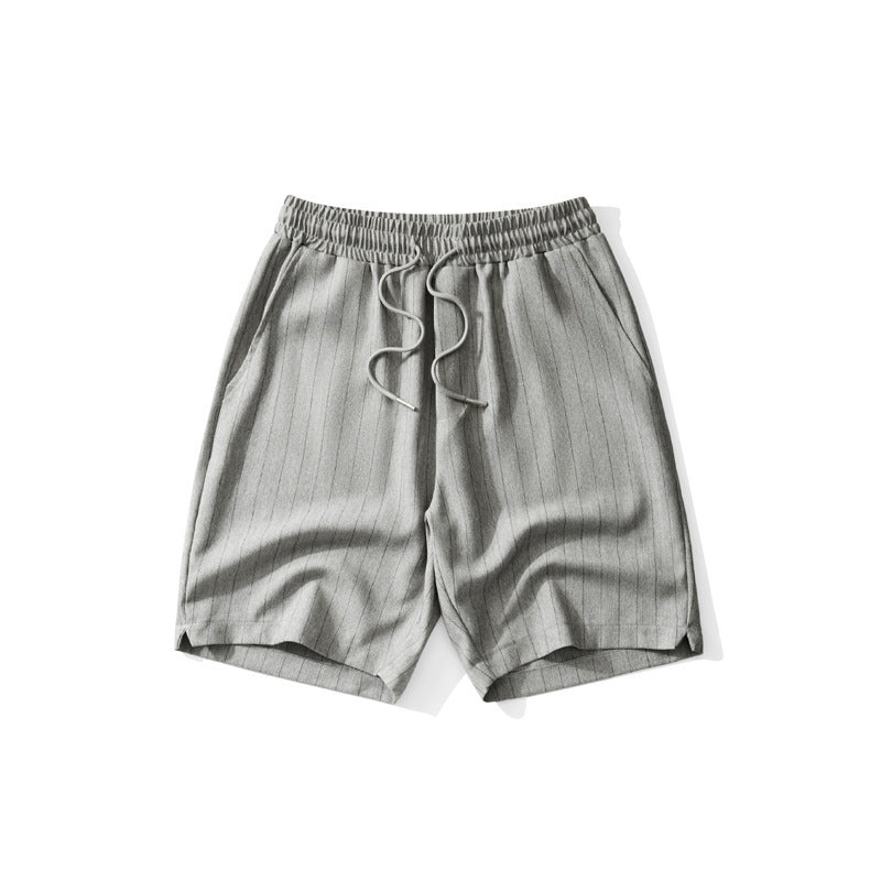 Aaron - Men's Striped Drawstring Tailored Shorts