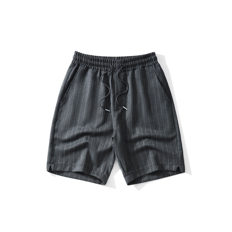 Aaron - Men's Striped Drawstring Tailored Shorts