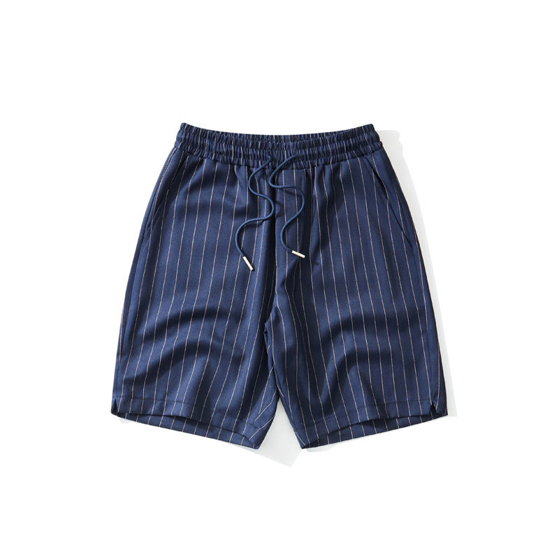 Aaron - Men's Striped Drawstring Tailored Shorts