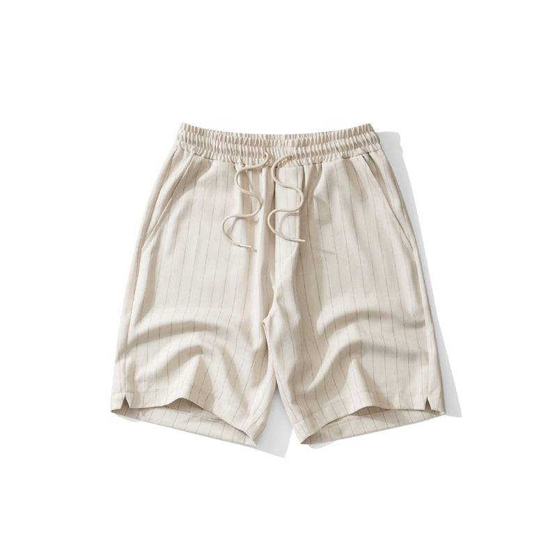 Aaron - Men's Striped Drawstring Tailored Shorts