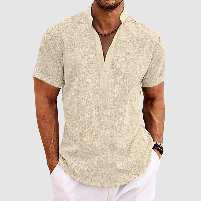 Aiden - Men’s Casual Short Sleeve Henley Shirt