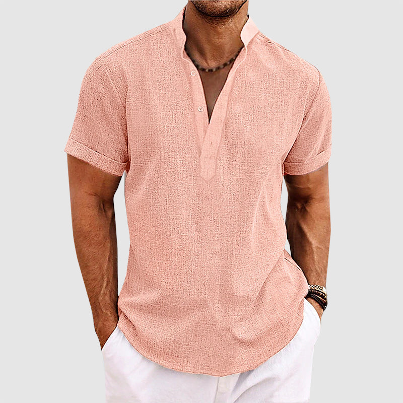 Aiden - Men’s Casual Short Sleeve Henley Shirt