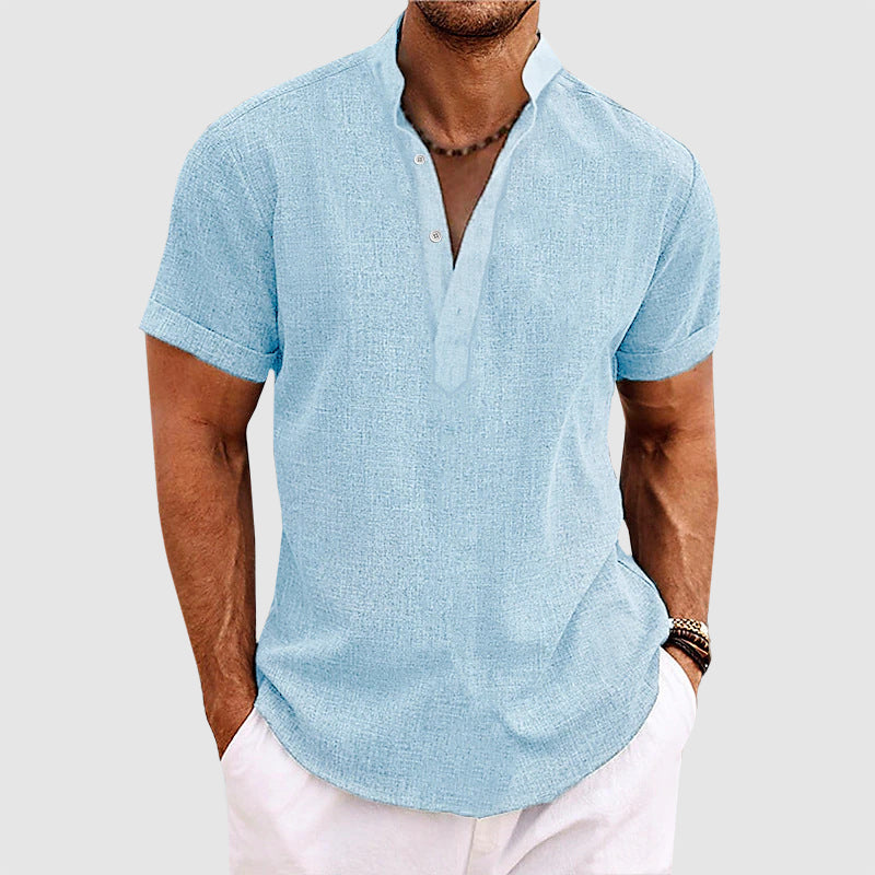 Aiden - Men’s Casual Short Sleeve Henley Shirt