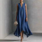 Alana - Women's Linen-Look Sleeveless Midi Dress