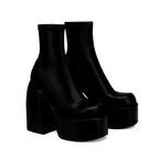 Alexina - Women's Stretch Sock Chunky Block Heel Boots 1