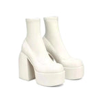 Alexina - Women's Stretch Sock Chunky Block Heel Boots 3