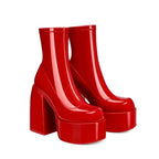 Alexina - Women's Stretch Sock Chunky Block Heel Boots 4