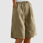 Alicia - Women's Relaxed Wide Leg Knee-Length Shorts