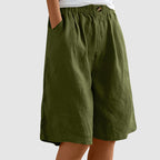 Alicia - Women's Relaxed Wide Leg Knee-Length Shorts