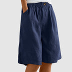 Alicia - Women's Relaxed Wide Leg Knee-Length Shorts