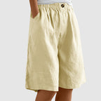 Alicia - Women's Relaxed Wide Leg Knee-Length Shorts