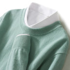 Allan - Men's Cashmere-Blend Crew Neck with Ribbed Trim