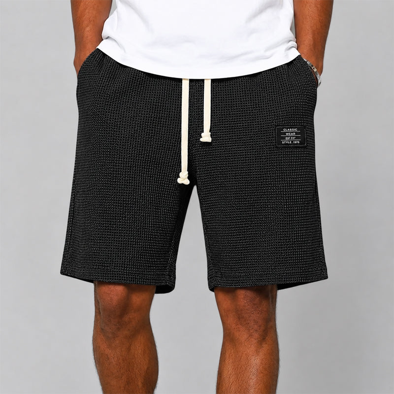 Andrew - Men's Textured Drawstring Casual Shorts