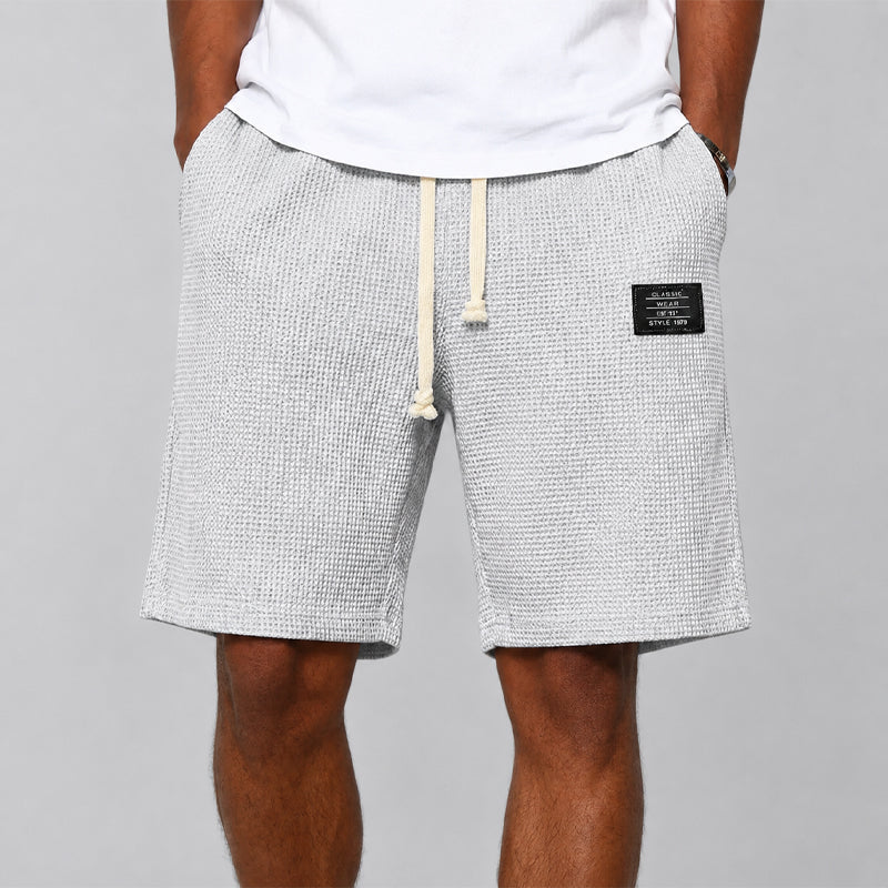 Andrew - Men's Textured Drawstring Casual Shorts