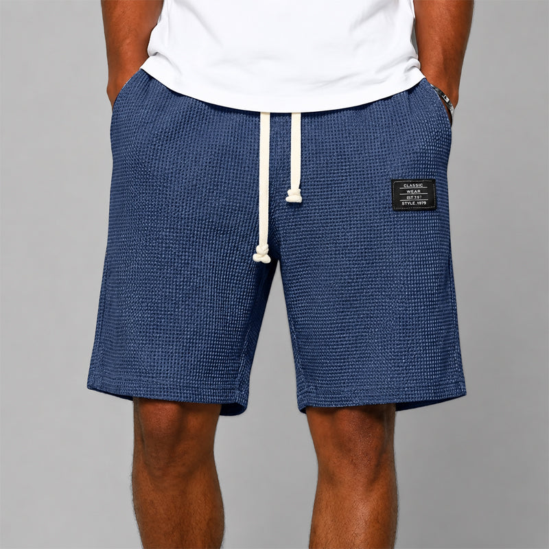 Andrew - Men's Textured Drawstring Casual Shorts