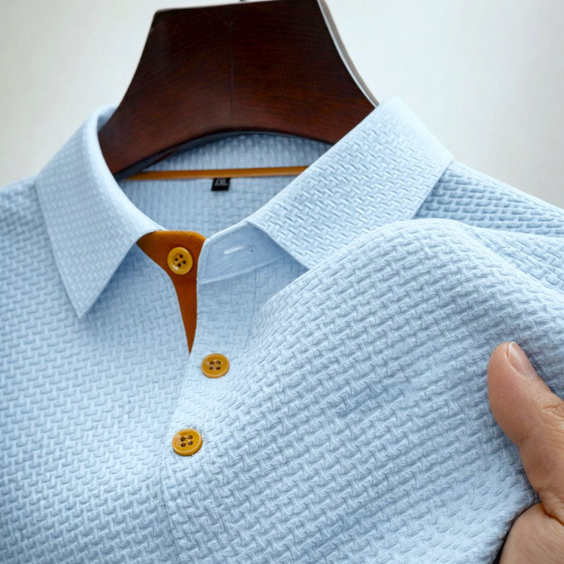 Anthony - Men’s Textured Short Sleeve Polo Shirt