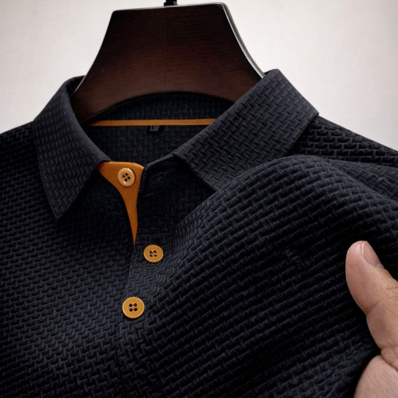 Anthony - Men’s Textured Short Sleeve Polo Shirt
