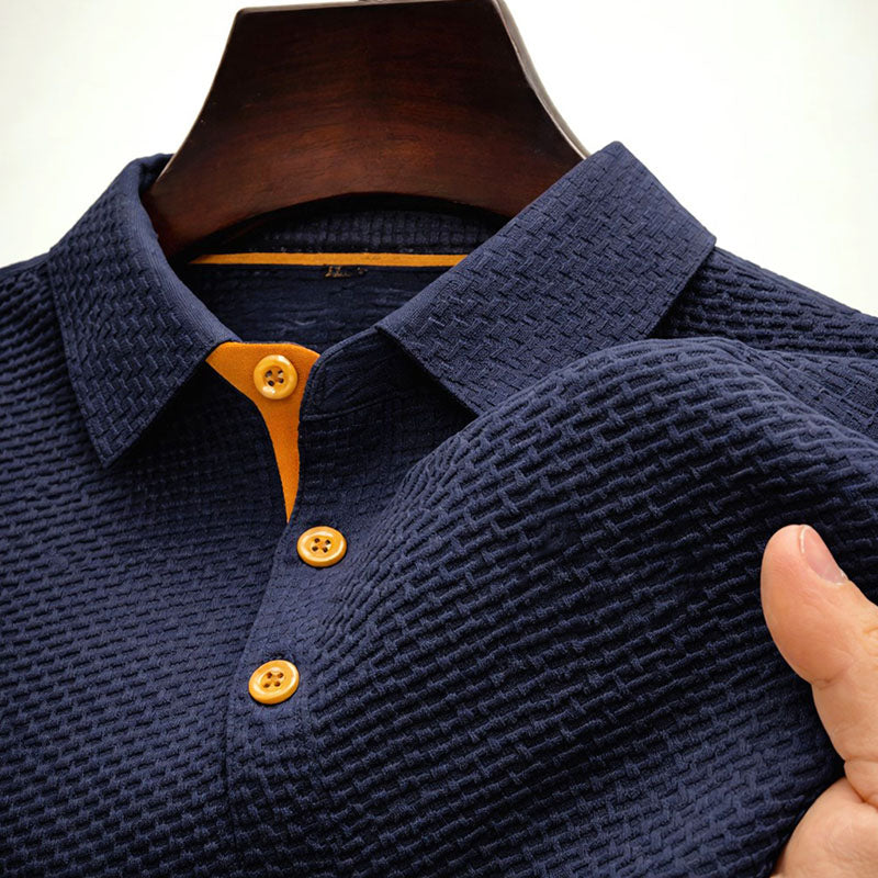 Anthony - Men’s Textured Short Sleeve Polo Shirt