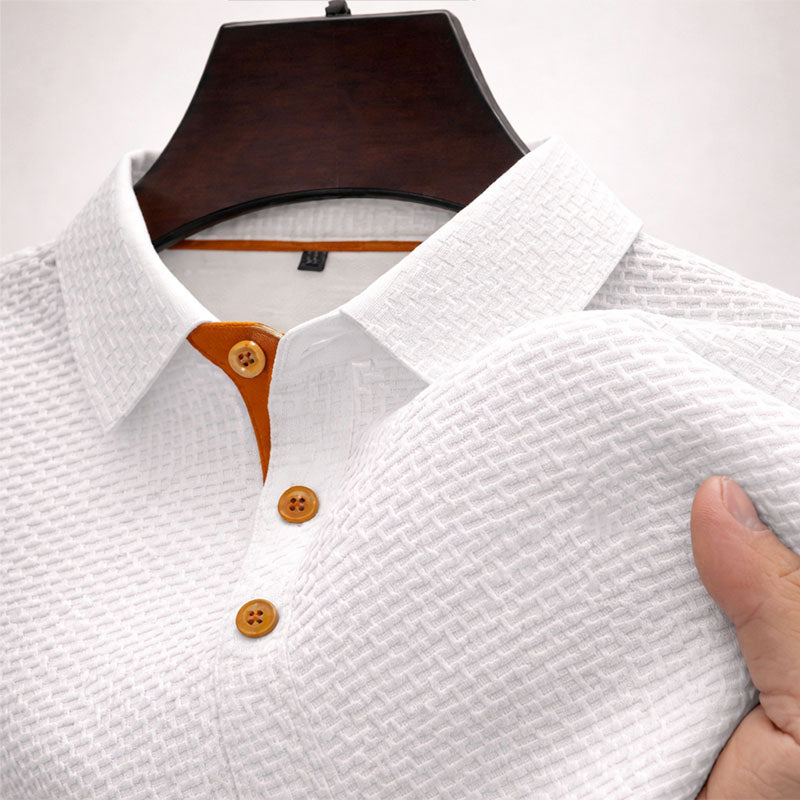 Anthony - Men’s Textured Short Sleeve Polo Shirt