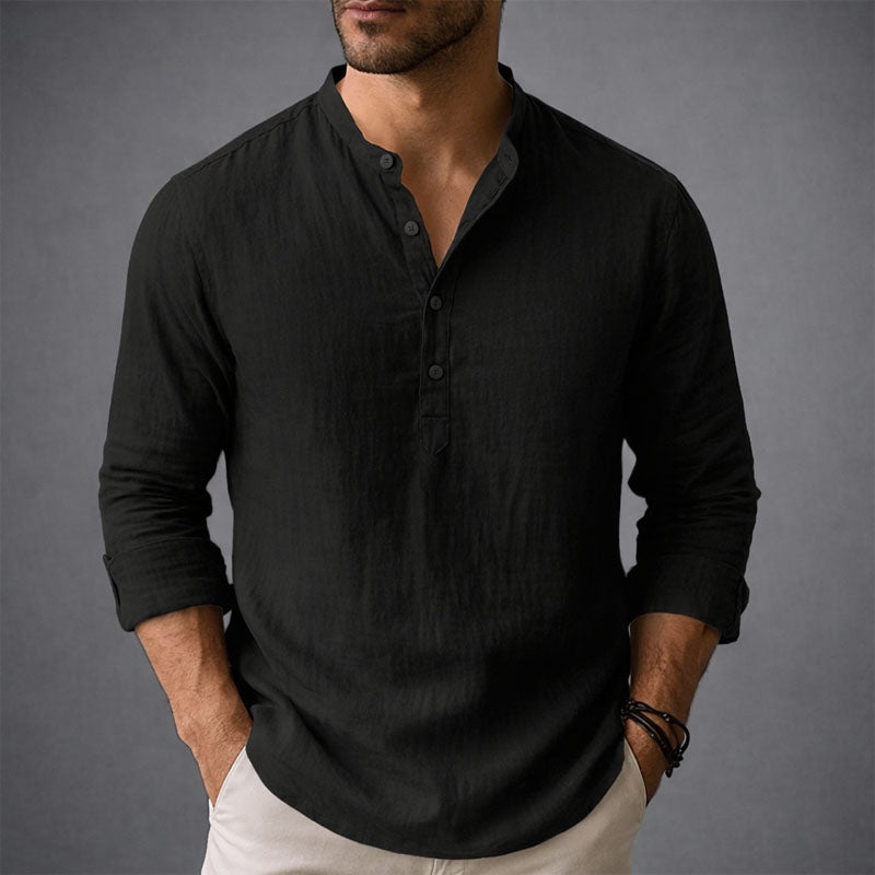 Arthur - Men’s Breathable Relaxed Fit Henley Shirt
