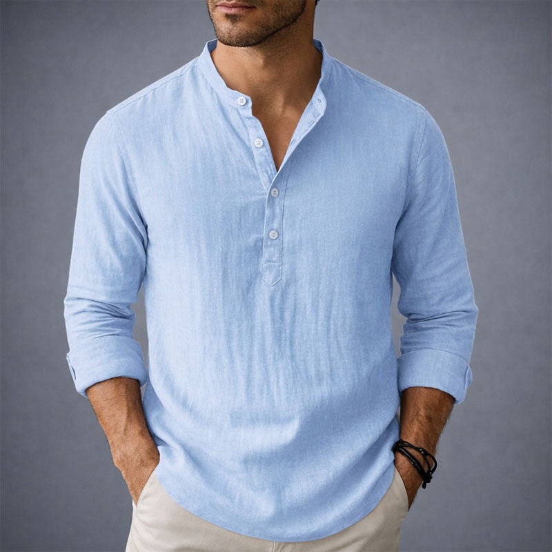Arthur - Men’s Breathable Relaxed Fit Henley Shirt