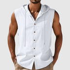 Arthur - Men’s Sleeveless Hooded Linen Shirt