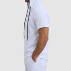 Asher - Cotton Short Sleeve Hooded Henley Shirt