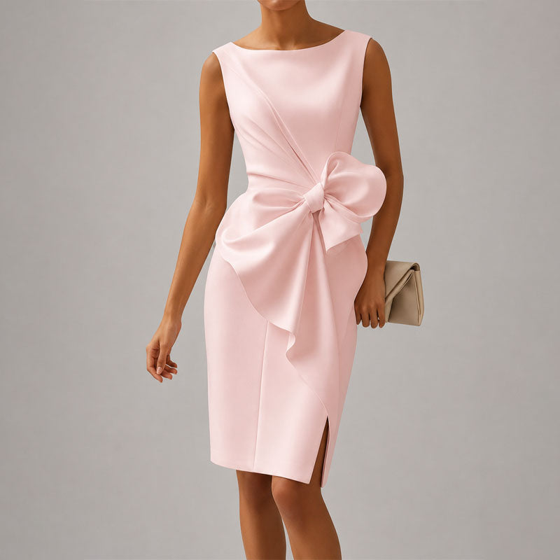 Katalina - Women's Bow Detail Sleeveless Midi Dress