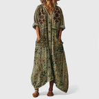 Audrey - Women’s Casual Vintage-Style Long Kaftan Dress