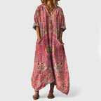 Audrey - Women’s Casual Vintage-Style Long Kaftan Dress