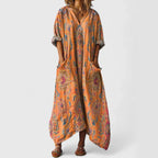 Audrey - Women’s Casual Vintage-Style Long Kaftan Dress