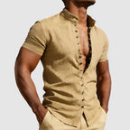 Austin - Men's Mandarin Collar Accent Button Shirt