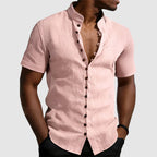 Austin - Men's Mandarin Collar Accent Button Shirt