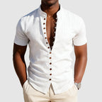 Austin - Men's Mandarin Collar Accent Button Shirt