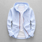 Austin - Cotton Linen Hooded Long Sleeve Shirt