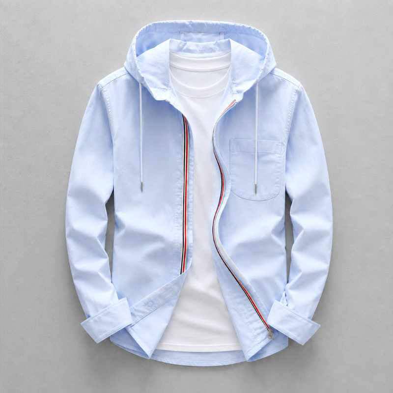 Austin - Cotton Linen Hooded Long Sleeve Shirt