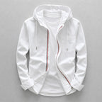Austin - Cotton Linen Hooded Long Sleeve Shirt