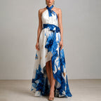 Beatrice - Women's Floral Halter Neck Maxi Dress