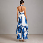 Beatrice - Women's Floral Halter Neck Maxi Dress