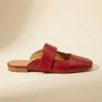 Bella - Women’s Genuine Leather Closed Toe Mule Flats
