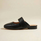 Bella - Women’s Genuine Leather Closed Toe Mule Flats