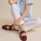 Bella - Women’s Genuine Leather Closed Toe Mule Flats