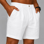 Benjamin - Men's Pleated Front Cotton Casual Shorts