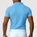 Bennett - Men’s Ribbed Button-Up Knit Polo Shirt