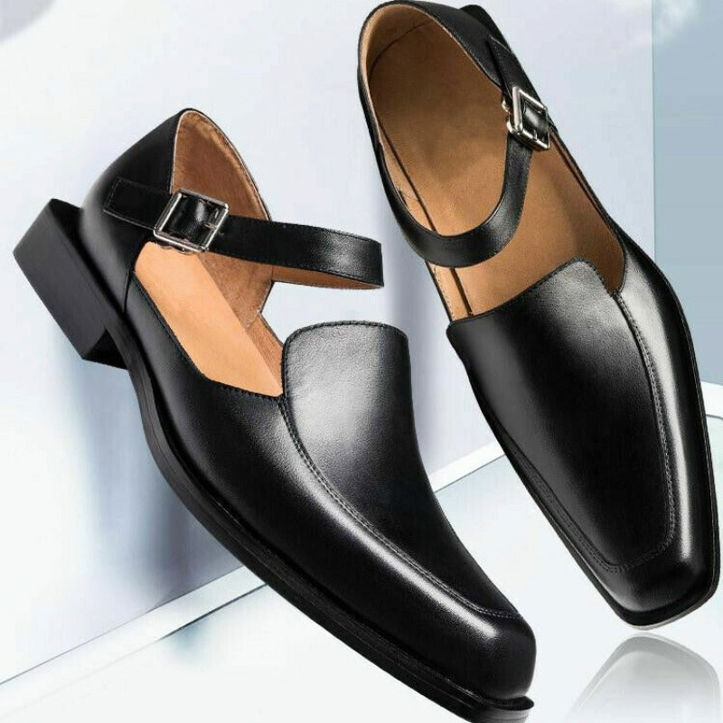 Bernard - Men’s Sleek Leather Buckle Loafers