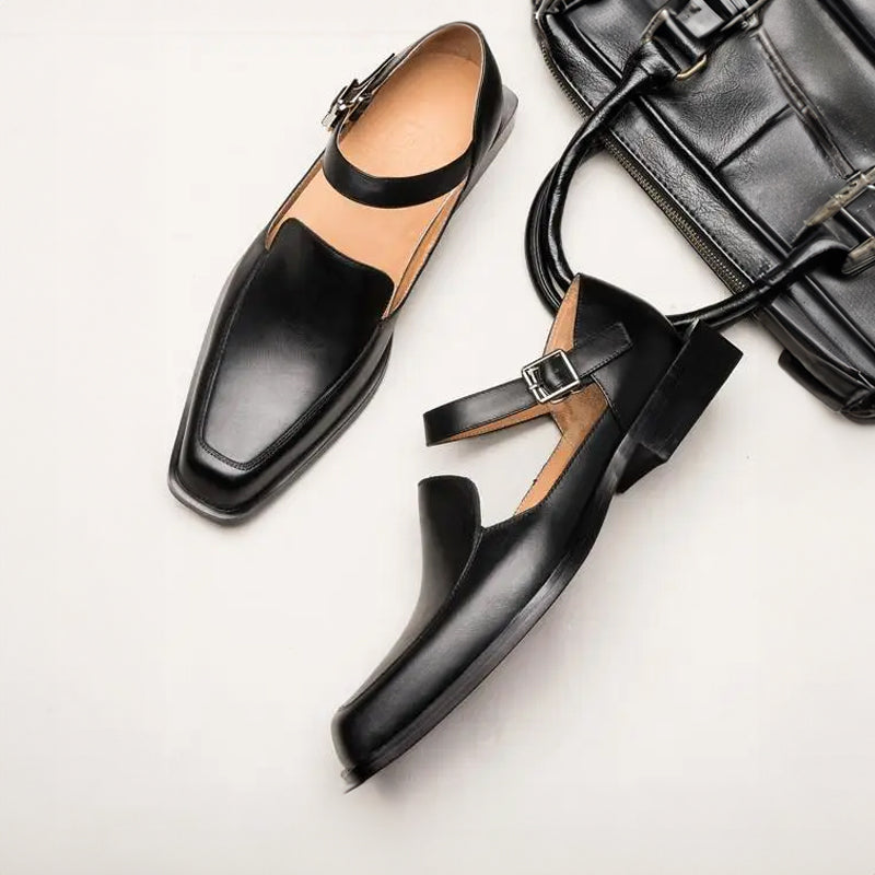 Bernard - Men’s Sleek Leather Buckle Loafers