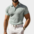 Blake - Men’s Slim Fit Waffle Knit Short Sleeve Polo Shirt
