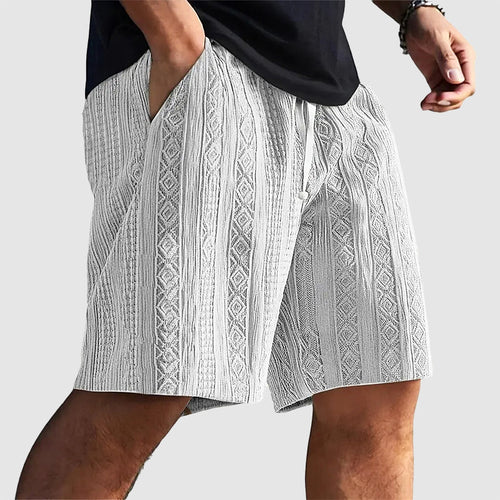 Brady - Men's Geometric Knit Drawstring Shorts