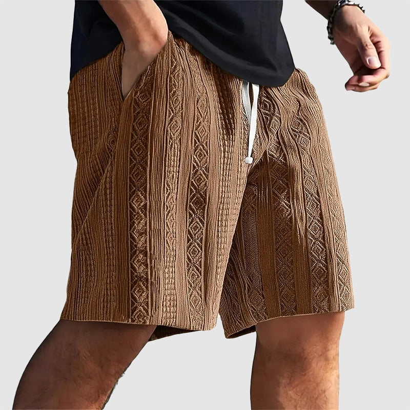 Brady - Men's Geometric Knit Drawstring Shorts